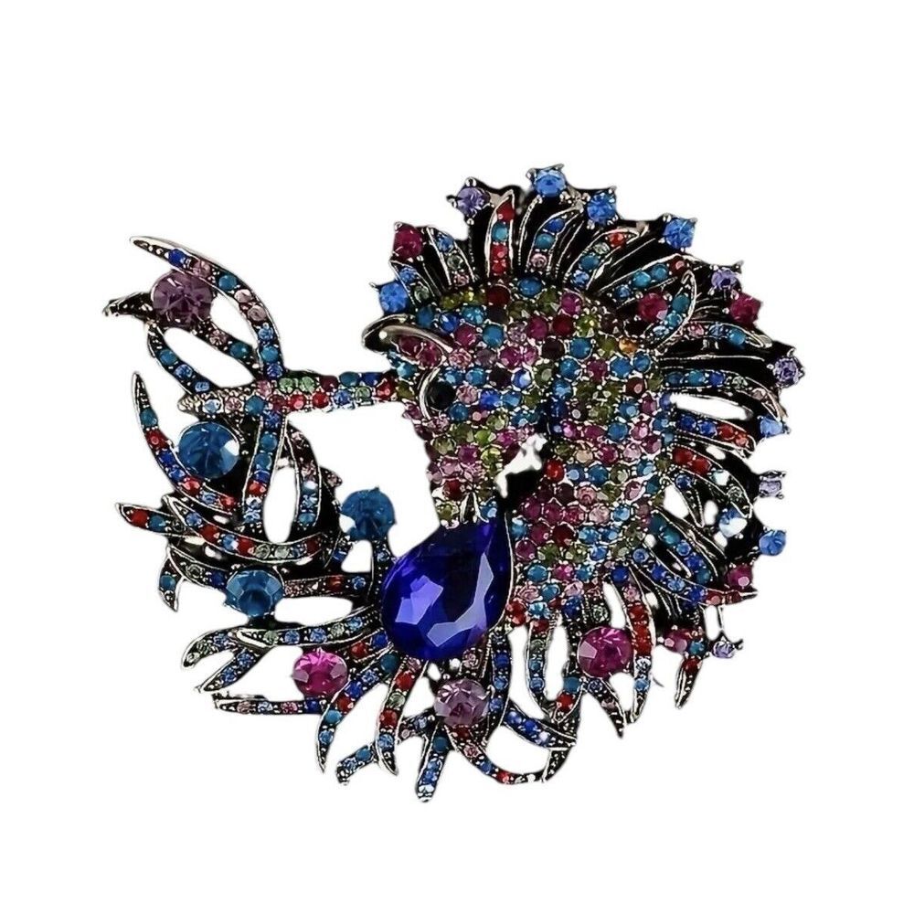 old money‎ glam equestrian unicorn fairytaile retro 2 '' rhinestone pin brooch - Picture 2 of 7